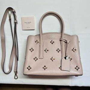 Kate spade studded medium satchel crossbody pink/cream